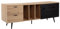 FineBuy Lowboard Eiche-Dekor 150x55x40 cm Design TV-Kommode Modern, TV-Schrank Hoch, Fernsehtisch Fernsehschrank mit Tür & Schubladen, Fernsehkommode Wohnzimmer Modern
