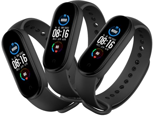 ZUOQIANG Armband Kompatibel mit Xiaomi Mi Band 5/6/7, Ersatzarmband für Xiaomi Mi-Band Fitness Armband, Weiches Silikon Verstellbare Smartwatch Armband für Xiaomi Mi Band 5/6/7 (Schwarz)