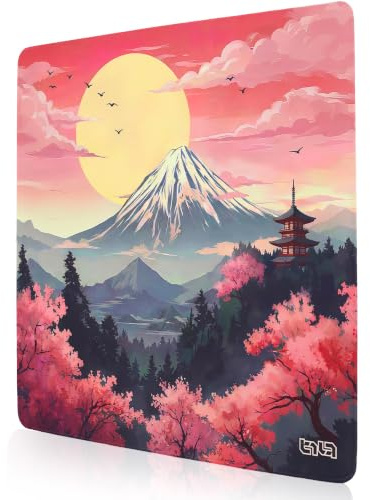 Tilt Gaming Mauspad 500x500 mm - 4 mm rutschfeste Schreibtischunterlage - Speed-Oberfläche & HD-Druck - Maschinenwaschbar Mousepad Klein für Gaming und Büro - Japanese Forest Desk Mat