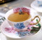 DECRZPB Keramik Set mit Kaffee und Teetasse und Untertasse farbiges Hyazinthen Keramik Kaffeetasse und Untertassen Set Milchsafttasse Teller Geburtstagsgeschenk für Büro und Zuhause