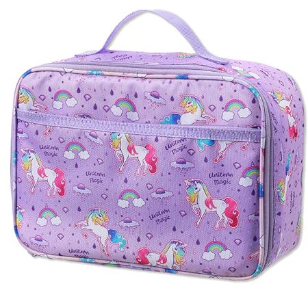 DKDDSSS Bolsa Termica Porta Alimentos Infantil, Bolso Isotermica de Unicornio, Nevera Portátil Pequeña y Fácil de Usar para Niños, Bolsa Comida Niña, para Niñas Escuela Playa Camping