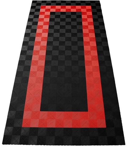 Tenzo-R Performance Bodenfliesen Garagenboden Floor 2,8mx5,6m Schwarz Rot Set3