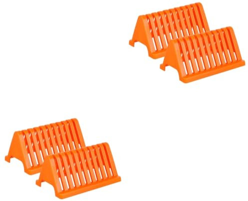 GREENADSCAPE 4 Piezas Portaobjetos Estante De Secado De Material De Laboratorio Escurridor De Utensilios Estante para Secar Platos Estante para Almacenamiento Escurreplatos para Páginas Orange