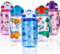SUPPRUI Kids Water Bottles with Straw & Handle,600ml Toddler Drinks Bottle for School,Leakproof Children's Bottle BPA free Sport Bottles for Girls Boys(Blue - Sea World)
