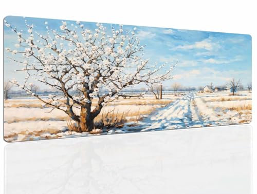 Tapis de Souris Blanc, Tapis Souris XXL, 1000x500x4mm Tapis de Bureau Gaming AntidéRapant, Tapis Bureau étanche, sous-Main pour Clavier et Souris, Mouse Pad Mat, pour Gamer, Ordinateur, Pc 1323