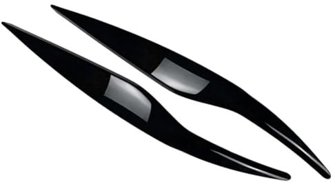 GuriDo 2 Stück Auto Scheinwerfer Augenbraue für Ford Fiesta MK6 2008-2012, ABS Autoscheinwerfer Augenlider Augenbrauen Abdeckung Augenbrauenabdeckung,A/Gloss Black