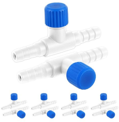 Lot de 10 valves de contrôle de pompe à air d'aquarium en forme de T en plastique unidirectionnel - Régulateur de débit d'air d'aquarium - Accessoires pour pompe à air d'aquarium - Tube ID de 1,9 cm
