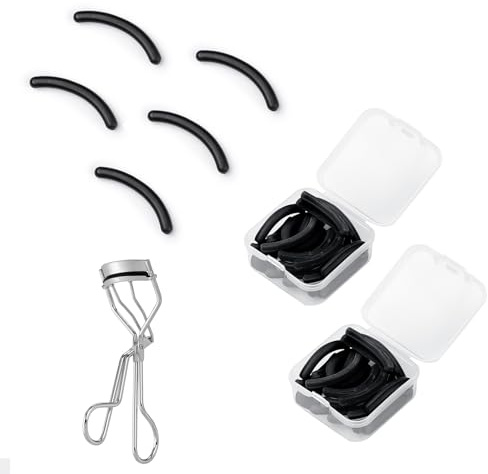 Wimpernzange, Nachfüllpads, kompatibel mit Shu Uemura Augenwimpern und Kosmetikzubehör, Silikon-Weichgummi-Lockenwickler für universelle Wimpernzange, Schwarz, 48 Stück