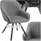 tectake® drehbare Esszimmerstühle mit Armlehne, Schalenstuhl ergonomisch mit Samt Bezug, gesteppt, Stühle drehbar für Wohnzimmer, Esstisch, Arbeitszimmer, Schminktisch, Küchenstühle - 1er Set, grau