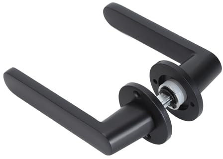 Silent Door Handle Lock Set with Copper for Indoor Wood Doors, Easy Installation, Finish for Home Security