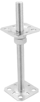 BRESKO Pfostenträger Höhenverstellbar Stützenfuß Pfostenschuh verstellbar verzinkt (SIlber, M20 80x250 mm)