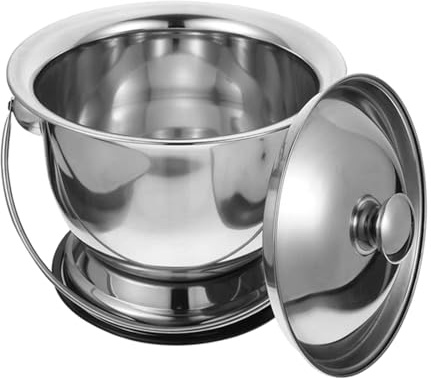 KESOTO Vasini per orinatoi con coperchio, padella per interni, antispruzzo, secchio per urina, tazza per sputi portatile, vasino per pipì in acciaio