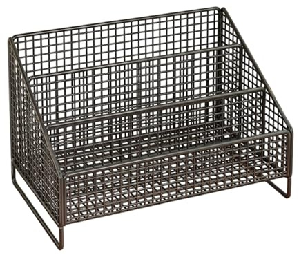 Pitycbo Porta CD Versatile E Salvaspazio in Filo Metallico, Ideale per Organizzare La Casa E La Tavola. Porta CD E, Nero