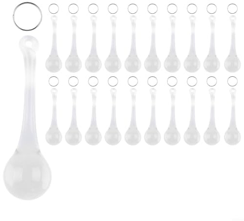 20 adornos colgantes de cristal con forma de lágrima para árboles de Navidad, fiestas de invierno, bodas y acentos festivos para el hogar (20 x 60 mm)