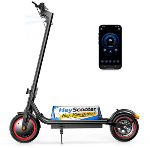 HeyScooter Electric Scooter, 24-34KM Range, 350W Motor 8.5 Pneumatic Tires Fast Electric Scooter for Adults with APP Control,3-4 Speed Modes,Multiple Braking Systems Foldable E Scooter