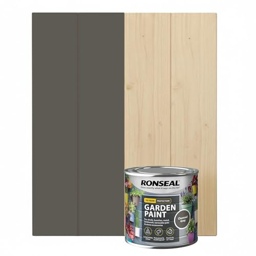 DUAYRA 2.5 L Garden Paint, Water Based Exterior Paint, UV Damage Mid Sheen Weather Resistant Paints For Pots, Bricks, Metal, Fast Drying Fence Paints, Resists Cracking (Charcoal Grey, 2.5 L)