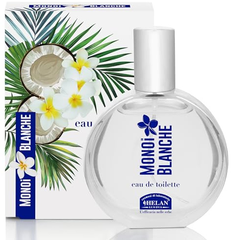 Helan Monoi Blanche – Eau de Toilette für Damen, sonniger, blumiger und exotischer Duft mit Kokosnuss, Monoi, Ylang-Ylang, Tuberose, weißem Amber und Vanille, einhüllender Duft – 50 ml