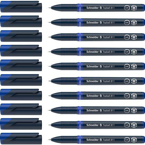 Schneider Topball 811 Tintenroller (Wechselmine, 0,5 mm) 10er Packung blau