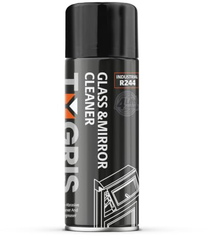 Tygris R244 Glass Cleaner Spray 400ml | Professional Streak-Free Window & Mirror Cleaner | Car Windscreen, Glass, Plastic, Stainless Steel & Chrome Cleaning Aerosol | Removes Grease & Fingerprints