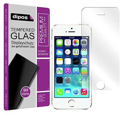 dipos I Hart-Glas kompatibel mit Apple iPhone SE / 5 / 5S / 5C Glasfolie I 9H Echtglas Schutzfolie Displayschutz-Folie