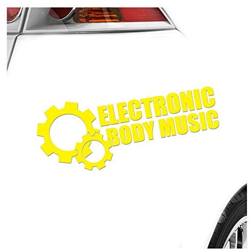 Kiwistar - Autoaufkleber - Elektronic Body Music - EBM Zahnrad Heckscheibenaufkleber Auto Aufkleber wetterfest für Kfz LKW Mofa Truck - Sticker außen selbstklebend Tuning Zubehör für Fenster Fahrzeug