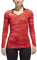 adidas Damen Volleyball Hi-Lo Langarm Trikot, Damen, Power Red Melange, XX-Small