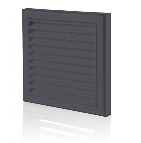 4 100mm Bathroom & Kitchen Extractor Fan Wall Terminal Vent Grille Fixed Louvre Blades for 4 100mm Round Outlet Ducting Cowll (Black)