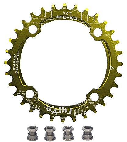 UPANBIKE Bike Schmal Breit Kettenblatt 104 BCD Runde Form Single Kettenblätter 34T(Grün)