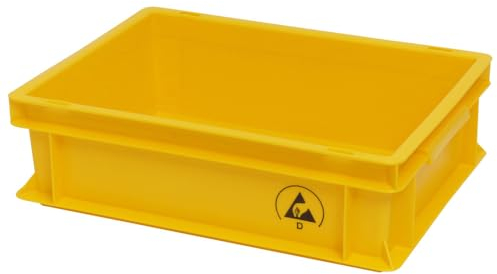 ESD IDP-STAT Lagerbehälter, ableitfähig, gelb, 300 x 200 x 120 mm