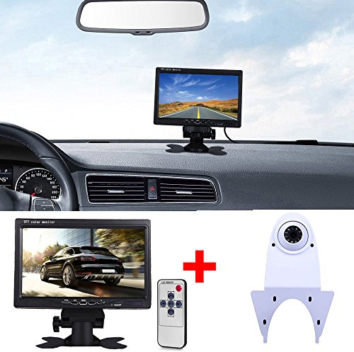 Dynavsal Transporter Telecamera Posteriore Visione Notturna Impermeabile + Monitor per Auto 7 Pollici TFT LCD per Telecamere Retromarcia