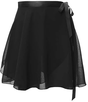 Daydance Ballett-Wickelrock für Mädchen und Damen, Chiffon, für Tanz, Schwarz, Schwarz, X-Groß