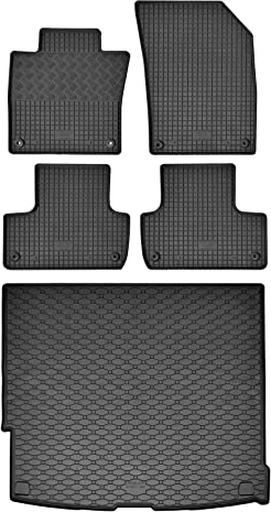 Passgenaue Kofferraumwanne und Gummifußmatten geeignet für Volvo XC 60 ab 2017 + Gurtschoner