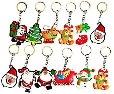 Toyvian Lot de 24 Porte-clés de Noël Motif aléatoire(Style aléatoire)