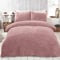 Brentfords Single Teddy Fleece Duvet Set Pink, Christmas Duvet Set Single with Pillowcase Fluffy Warm Ultra Soft Bedding Single Quilt Cover for Single Bed