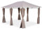 sweeek Alice's Garden - Tonnelle 3x4 m - Divio - Toile Taupe - Pergola avec Rideaux. Tente de Jardin. Barnum. chapiteau. réception