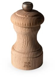 PEUGEOT - Salzmühle Bistro Nature 10 cm - Aus recyceltem Holz mit PEFC-Siegel - Französisches Know-howreich - Naturfarben