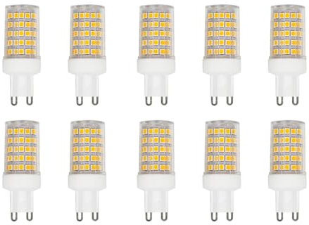 G9 LED Lampe 10W, 1000LM, Warmweiß 3000K, Ersatz 50W-100W G9 Halogenlampe, G9 Sockel, Kein Flackern, Nicht Dimmbar, G9 Glühbirnen für Kronleuchter, Deckenleuchten, Wandleuchten, AC 220-240V, 10er Pack