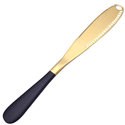 Cuchillo esparcidor de mantequilla, esparcidor de condimentos sándwich (oro negro)