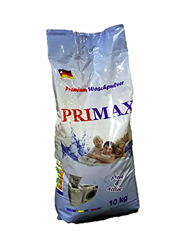 Primax Universal Waschpulver (10kg), Vollwaschmittel - stark gegen Flecken, sparsames Waschpulver & ideal für Familien mit Kindern, 20-95° Grad