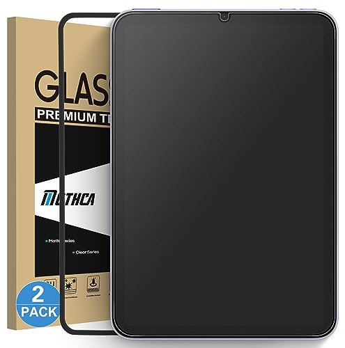 Mothca 2 Pack Matte Glass Screen Protector for iPad Mini 8.3 A17 Pro (2024) & iPad Mini 6 (2021) with Alignment Frame, Anti-Glare Anti-Fingerprint Tempered Glass Film for iPad Mini 7/6