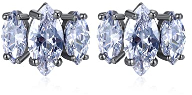 Beydodo Ohrringe Damen Vergoldet, Ohrringe Nickelfrei mit Marquise Zirkonia Ohrringe Hochzeit Silber für Frauen Mädchen