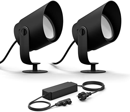 Philips Hue Lily XL Basic Set of 2 Garden Spots (Anthracite) - White and Colored Light - Includes Power Cable Garden Lighting - Hue White and Color Ambiance
