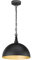 Fischer & Honsel | Pendelleuchte, Leitung | sandschwarz| Metallschirm sandschwarz innen goldfarben| D: 35,00 cm | Ausladung Decke: 140,00 cm| 1x E27 max. 60 Watt | 60646
