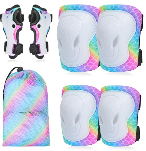 Protection Roller Enfant Fille, Protections pour Patins a Roues Alignées pour Enfants, Sacs a Cordon pour Patins a roulettes, Vélos, Trottinettes, Draisiennes