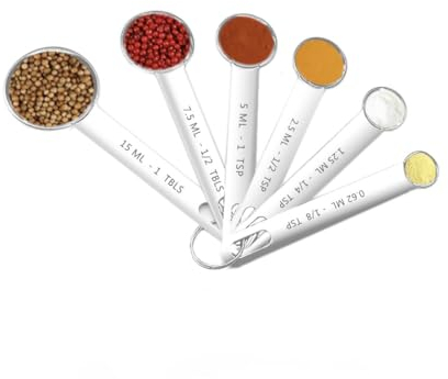 Measuring Spoons Set, 6 Pcs Set Stainless Steel Measuring Spoon Measurements Set for Baking, Cooking,Kitchen (Measuring Spoons)