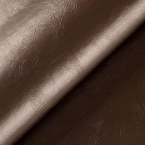 ZHJBD Lederimitat mit Rindsleder Optik Kunstleder Stoff Dunkelbraun für Stuhl Bank Sessel Sofa Sitzbezug 138cm breit Kunstleder Bezugstoff Polsterstoff(Size:138×100cm,Color:Dunkelbraun)