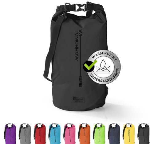#DoYourOutdoor Where Tomorrow Dry Bag Tasche 20L schwarz | Wasserdichter Rucksack | Wasserfester Beutel & Packsack | Drybag ideal für Boot, Kajak, Angeln und Camping