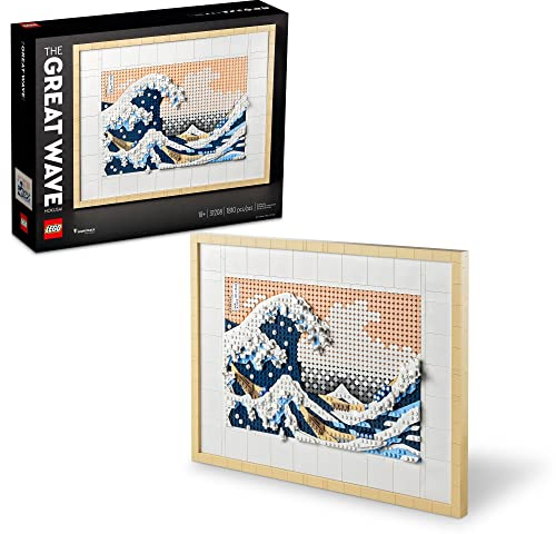LEGO Art Hokusai - The Great Wave 31208, 3D Japanisches Wandkunst-Bastelset, gerahmte Ozean-Leinwand, kreative Aktivitäts-Hobbys für Erwachsene, DIY-Heim-, Büro-Dekor