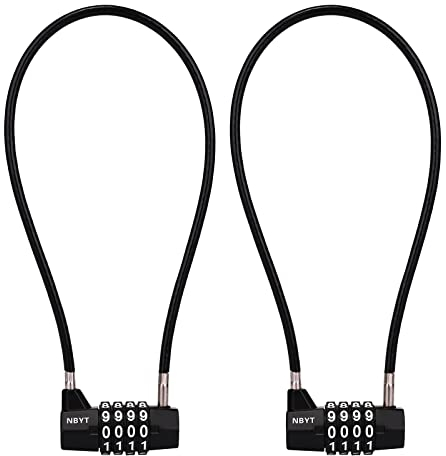 NBYT Stahlkabelseil Zahlenschloss Vorhängeschloss, Durchmesser 5 mm, Länge 39 cm, für Schließfächer, Aktenschränke, Kleiderschränke, kleine Zäune, Kühlschranktüren, kleine Schuppen, Haustiertüren