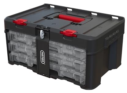 Keter Stack & Roll 253380 - Set di 3 organizer per attrezzi fai da te
